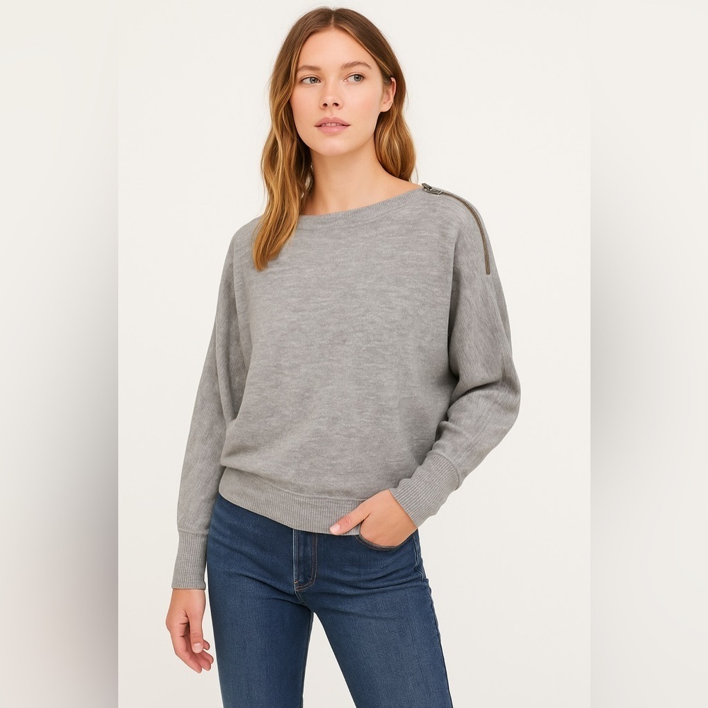 We The Free by Free People Gray Boatneck Dolman Pullover – Sz XS